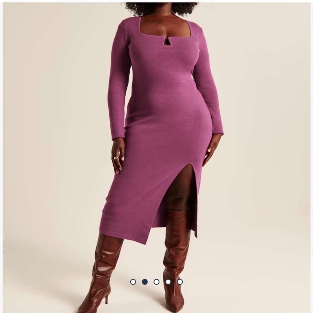Abercrombie Midi Sweater Dress Pink/Purple